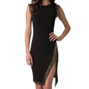 Michael Kors Black and Gold Studded Dress